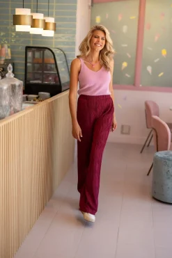 DAMES Studio Poespas Broeken | Snøpskes^Wavy Pants | Burgundy |