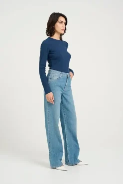 DAMES Gestuz Broeken^Wide jeans Zolina | Washed mid blue |