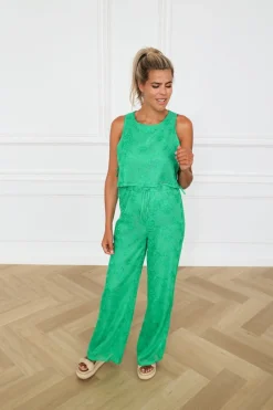 DAMES Refined Department Co-ords | Broeken^Wide leg pants Mara | Green |