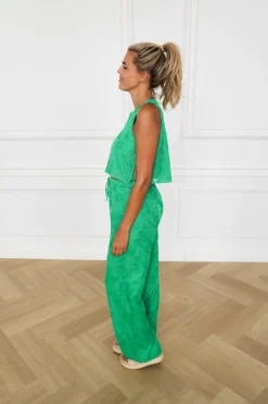 DAMES Refined Department Co-ords | Broeken^Wide leg pants Mara | Green |