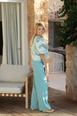 DAMES Freebird Broeken^Wideleg pants Lolani | Sea green |